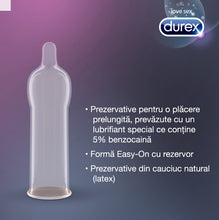 Prezervative Durex Pleasure Prolonged, regular fit, efect de intarziere ejaculare, 56 mm, 1 cutie x 12 buc