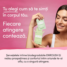 Șervețele intime ENROUSH 10 Refreshing Intimate Wipes, hipoalergenice, biodegradabile, pH echilibrat, cu extract de mușețel, 10 buc