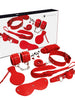 Set accesorii BDSM EXPERIENCE, 8 piese, Roșu