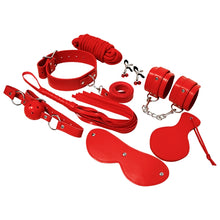 Set accesorii BDSM EXPERIENCE, 8 piese, Roșu