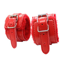 Set bondage FETISH B-SERIES Hidden Desire, pentru jocuri erotice BDSM, 8 accesorii, din piele ecologică, culoare roșu cu argintiu