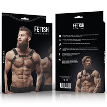 Ham sexy FETISH Submissive Attitude- HARNESS WITH STUDS, pentru barbati, din piele ecologica, negru