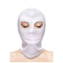 Cagula FetishFashion - Eyes Hood, pentru jocuri erotice BDSM, alba