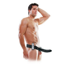 Strap-On Extensie de penis FETISH FANTASY SERIES cu vibratii, Negru, 19cm