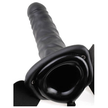 Strap-On Extensie de penis FETISH FANTASY SERIES cu vibratii, Negru, 19cm