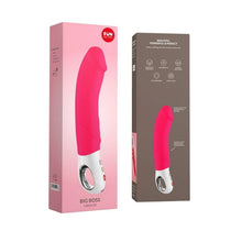 Vibrator FUN FACTORY Big Boss, design curbat pentru stimularea punctului G, 12 funcții de vibrație, rezistent la apă, roz