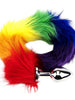 Plug anal Furry Fantasy - Rainbow, din aluminiu, cu coada, 7 cm