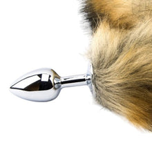 Plug anal Furry Fantasy - Red Fox, din aluminiu, cu coada de vulpe , 6,5 cm