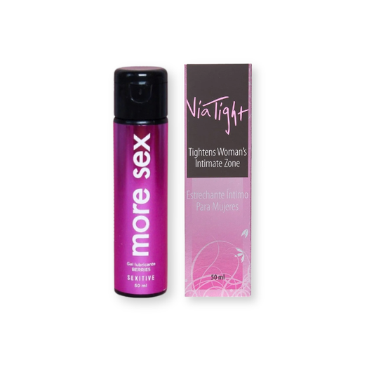 Pachet pentru cupluri: Gel pentru strâmtarea vaginului Via Tight, 50 ml + Lubrifiant cu aromă SEXITIVE More Sex Berries, 50 ml