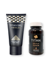 Pachet pentru bărbați: Gel Titan Gold, 50 ml + Capsule Titan Big Plus Platinum, 60 buc
