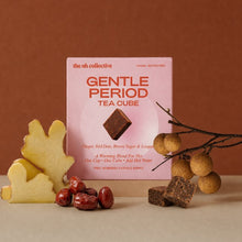 Ceai pentru femei THE OH COLLECTIVE Gentle Period Tea Cube, ameliorează crampele menstruale și susține echilibrul hormonal, cu ghimbir și curmale roșii, 10 buc x 17 g
