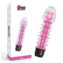 Vibrator GLOSSY - Axel, pentru stimulare intensa, roz, 14 cm