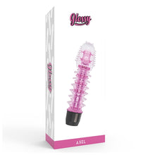 Vibrator GLOSSY - Axel, pentru stimulare intensa, roz, 14 cm