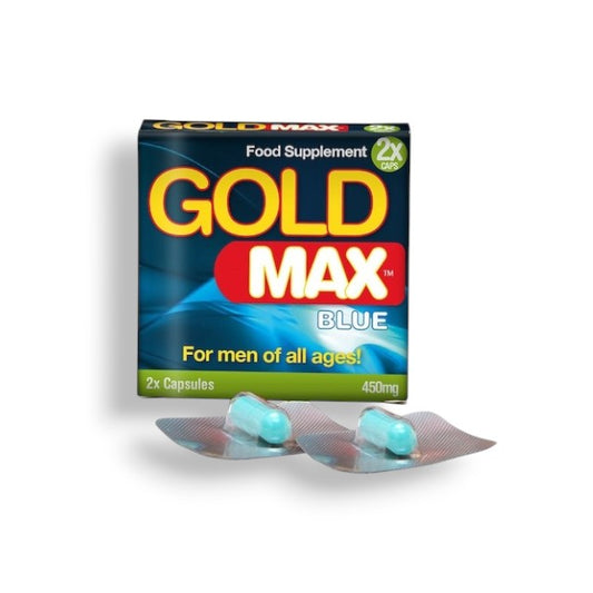 Capsule GOLD MAX Blue, pentru potență masculină, erecții susținute și libido stimulat - 2 bucăți