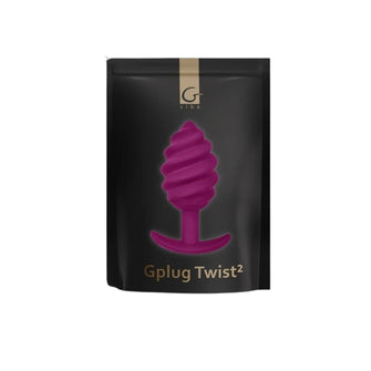 Plug anal G-VIBE - GPLUG TWIST 2, din silicon, mov, 3.9 cm