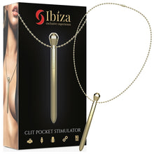 Stimulator clitoris IBIZA Clit Pocket Stimulator Necklace, in forma de pandantiv pe colier, 12 functii de vibratie, culoare auriu