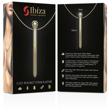 Stimulator clitoris IBIZA Clit Pocket Stimulator Necklace, in forma de pandantiv pe colier, 12 functii de vibratie, culoare auriu