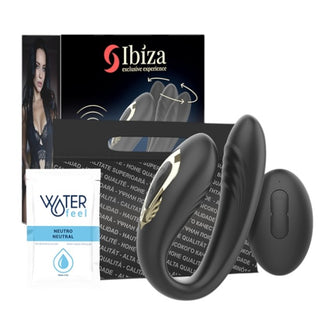 Vibrator dual IBIZA rotating dual vibrator, pentru stimulare clitoris si punctul G, 10 functii de rotatie, 10 functii de vibratii, negru