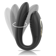 Vibrator dual IBIZA rotating dual vibrator, pentru stimulare clitoris si punctul G, 10 functii de rotatie, 10 functii de vibratii, negru