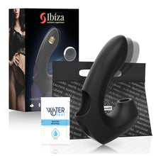 Vibrator IBIZA Thimble Finger Clit Stimulator & Vibrator, cu stimulare dubla, 10 functii de aspirare clitoridiana, 10 functii de vibratie, negru