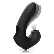 Vibrator IBIZA Thimble Finger Clit Stimulator & Vibrator, cu stimulare dubla, 10 functii de aspirare clitoridiana, 10 functii de vibratie, negru