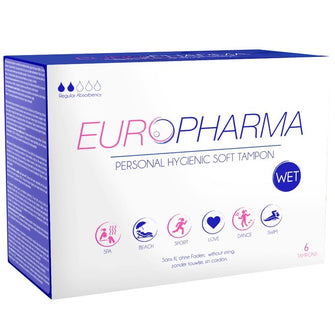 Tampoane interne - bureti menstruatie Europharma Action Wet, 6 buc