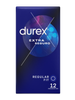 Prezervative clasice Durex Extra Seguro, lubrifiate si rezistente, 56 mm, 1 cutie x 12 buc