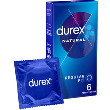 Prezervative Durex Natural, regular fit, 54 mm, 1 cutie x 6 buc