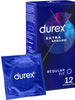 Prezervative clasice Durex Extra Seguro, lubrifiate si rezistente, 56 mm, 1 cutie x 12 buc