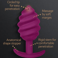 Plug anal G-VIBE - GPLUG TWIST 2, din silicon, mov, 3.9 cm