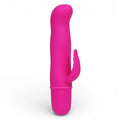 Vibrator mini dublu PRETTY LOVE Blithe, pentru stimularea vaginală și clitoridiană, 10 funcții de vibrație, culoarea roz, 12.7 cm