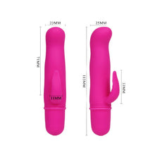 Vibrator mini dublu PRETTY LOVE Blithe, pentru stimularea vaginală și clitoridiană, 10 funcții de vibrație, culoarea roz, 12.7 cm