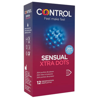 Prezervative cu striatii CONTROL XTRA DOTS, 1 cutie x 12 buc