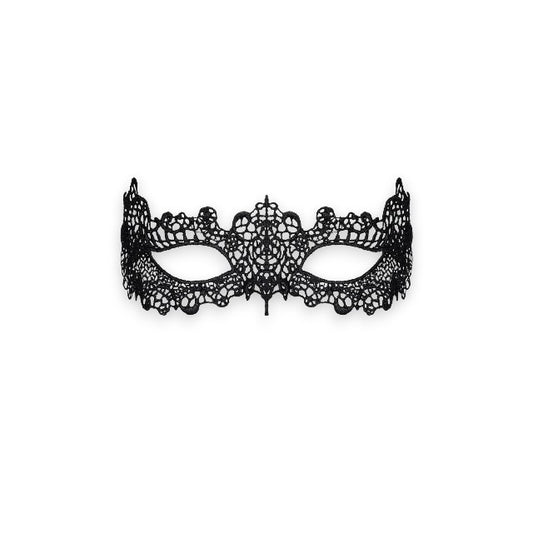 Mască OBSESSIVE, pentru jocuri erotice, din dantelă cu panglică fină din saten, culoare negru, mărime universală (model A701)