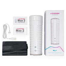 Masturbator automat LOVENSE Max 2, control prin aplicație, funcție de contracții 360º, vibrații nelimitate, silențios, alb