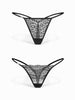 Set 2 chiloți tanga OBSESSIVE Clara, model dantelă și animal print, culoare negru, mărime S/M