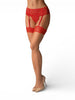 Dresuri sexy OBSESSIVE, pentru portjartier, cu benzi din dantelă roșie, culoarea pielii, mărime L/XL (model 838-STO-3)
