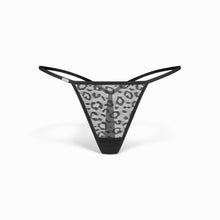 Set 2 chiloți tanga OBSESSIVE Clara, model dantelă și animal print, culoare negru, mărime L/XL