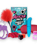 Set erotic AMOUR PACK Embrace Love, cu stimulator, inel pentru penis vibrator, mască, cătușe, zaruri, pană pentru stimulare și petale, pentru cupluri