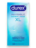 Prezervative ultra subțiri Durex Invisible XL, cu extra lubrifiere, senzație naturală, 57 mm, 1 cutie x 10 buc