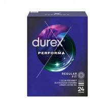 Prezervative DUREX Performa Regular Fit, din latex, efect de întârziere ejaculare, 56 mm, 1 cutie x 24 buc