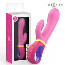 Vibrator rabbit INTENSE DAPHNE, pentru stimularea clitorisului și punctului G, 9 funcții de vibrație, lungime inserabilă 12.7 cm, roz