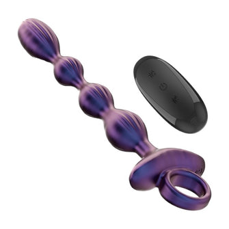 Vibrator anal INTENSE JACKIE, control prin telecomanda, 10 functii de vibratie, rezistent la apa, din silicon mov, 19.8 cm