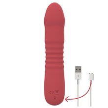 Vibrator INTENSE - JUNI cu mod de penetrare automat și 10 funcții de vibrații, Roșu