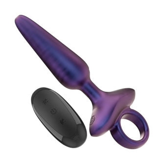 Vibrator anal INTENSE MARLON, control prin telecomanda, 10 functii de vibratie, rezistent la apa, din silicon mov, 15 cm