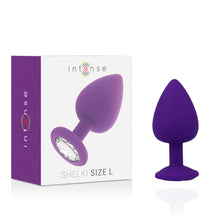 Plug anal INTENSE - Shelki, textura matasoasa, din silicon, mov, marime L