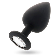 Plug anal INTENSE - Shelki, textura matasoasa, din silicon, negru, marime L