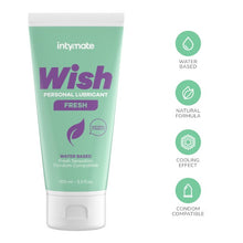 Lubrifiant pe bază de apă INTYMATE Wish Fresh, formulă naturală cu efect de răcire, compatibil cu prezervative, 100 ml