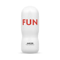 Masturbator manual JAMYJOB FUN, interior texturat pentru simulare vaginală realistă, material TPE, alb
