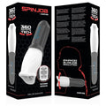 Masturbator automat JAMYJOB Spinjob, cu 3 funcții de rotație 360°, interior texturat pentru simulare sex oral, negru cu alb